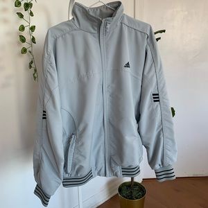 vintage adidas blue windbreaker jacket